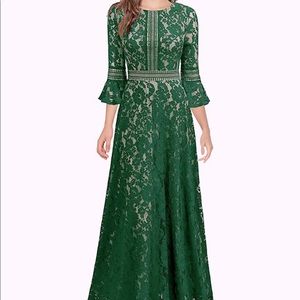 Emerald Green Lace Dress, only worn once!